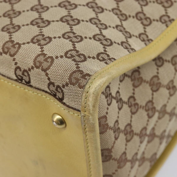 GUCCI GG Canvas Shoulder Bag Beige Gold 109101 Auth 209008