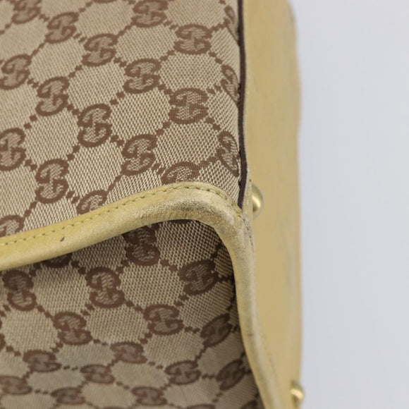 GUCCI GG Canvas Shoulder Bag Beige Gold 109101 Auth 209008