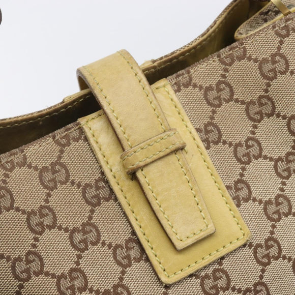 GUCCI GG Canvas Shoulder Bag Beige Gold 109101 Auth 209008
