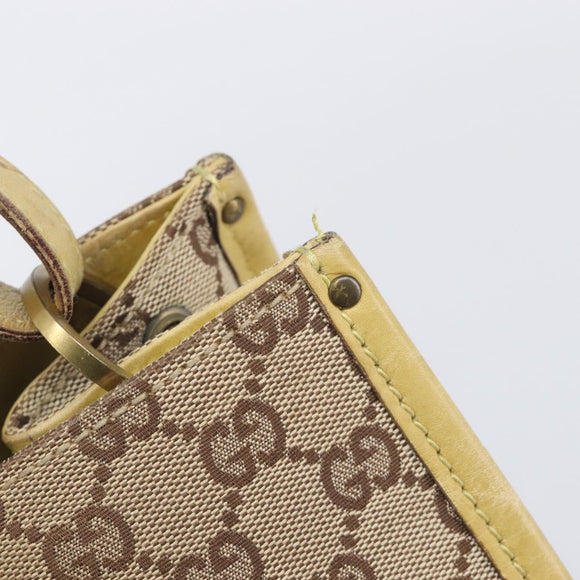 GUCCI GG Canvas Shoulder Bag Beige Gold 109101 Auth 209008