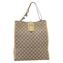 GUCCI GG Canvas Shoulder Bag Beige Gold 109101 Auth 209008-2
