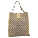 GUCCI GG Canvas Shoulder Bag Beige Gold 109101 Auth 209008-3