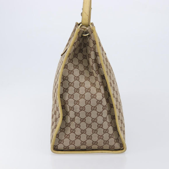GUCCI GG Canvas Shoulder Bag Beige Gold 109101 Auth 209008