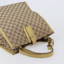 GUCCI GG Canvas Shoulder Bag Beige Gold 109101 Auth 209008-6