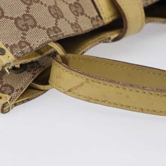 GUCCI GG Canvas Shoulder Bag Beige Gold 109101 Auth 209008