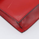 CELINE Shoulder Bag Leather Red Gold Auth 209009-11
