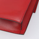 CELINE Shoulder Bag Leather Red Gold Auth 209009-12