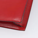 CELINE Shoulder Bag Leather Red Gold Auth 209009-13