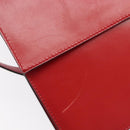 CELINE Shoulder Bag Leather Red Gold Auth 209009-14