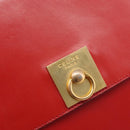 CELINE Shoulder Bag Leather Red Gold Auth 209009-15