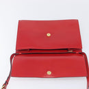 CELINE Shoulder Bag Leather Red Gold Auth 209009-16