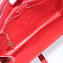 CELINE Shoulder Bag Leather Red Gold Auth 209009-18