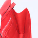 CELINE Shoulder Bag Leather Red Gold Auth 209009-19
