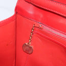 CELINE Shoulder Bag Leather Red Gold Auth 209009-21