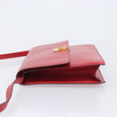 CELINE Shoulder Bag Leather Red Gold Auth 209009-5