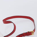 CELINE Shoulder Bag Leather Red Gold Auth 209009-8