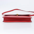 CELINE Shoulder Bag Leather Red Gold Auth 209009-9