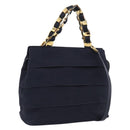 Salvatore Ferragamo Shoulder Bag Canvas 2way Navy Gold Auth 209011-1