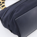 Salvatore Ferragamo Shoulder Bag Canvas 2way Navy Gold Auth 209011-13