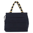 Salvatore Ferragamo Shoulder Bag Canvas 2way Navy Gold Auth 209011-3