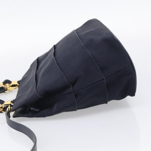 Salvatore Ferragamo Shoulder Bag Canvas 2way Navy Gold Auth 209011