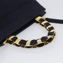 Salvatore Ferragamo Shoulder Bag Canvas 2way Navy Gold Auth 209011-7
