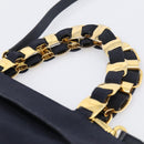 Salvatore Ferragamo Shoulder Bag Canvas 2way Navy Gold Auth 209011-8