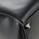 Bally Boston Bag Leather 2way Black Silver Auth 209012-17