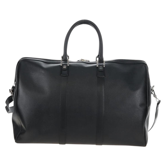 Bally Boston Bag Leather 2way Black Silver Auth 209012
