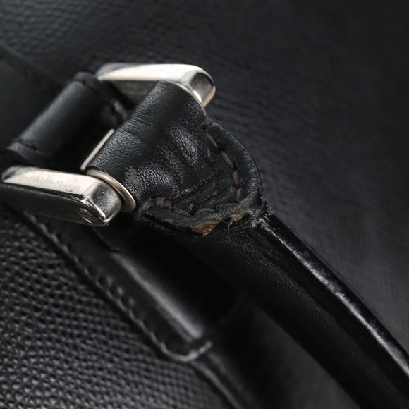 Bally Boston Bag Leather 2way Black Silver Auth 209012