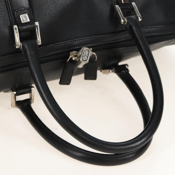 Bally Boston Bag Leather 2way Black Silver Auth 209012