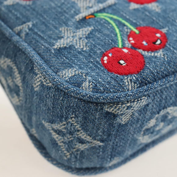 LOUIS VUITTON Denim Cherry Pochette Accessoires Pouch M13994 LV Auth 209017SM