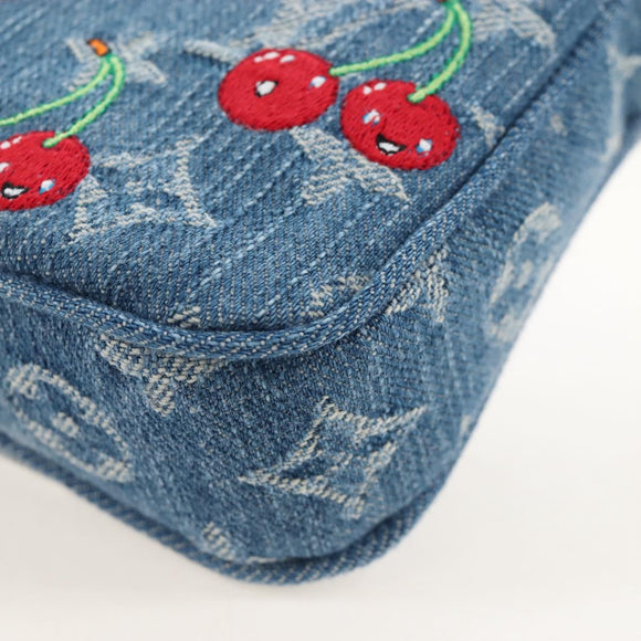 LOUIS VUITTON Denim Cherry Pochette Accessoires Pouch M13994 LV Auth 209017SM