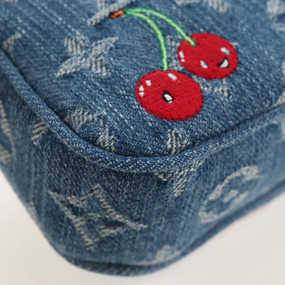 LOUIS VUITTON Denim Cherry Pochette Accessoires Pouch M13994 LV Auth 209017SM