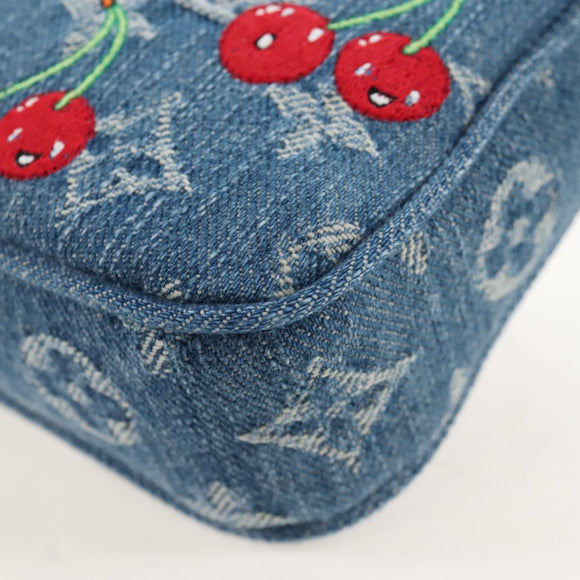 LOUIS VUITTON Denim Cherry Pochette Accessoires Pouch M13994 LV Auth 209017SM