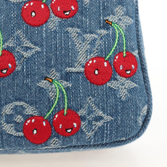 LOUIS VUITTON Denim Cherry Pochette Accessoires Pouch M13994 LV Auth 209017SM