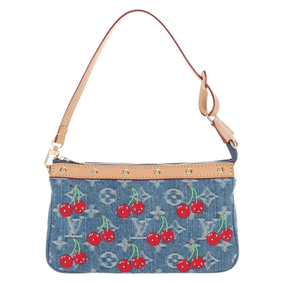 LOUIS VUITTON Denim Cherry Pochette Accessoires Pouch M13994 LV Auth 209017SM