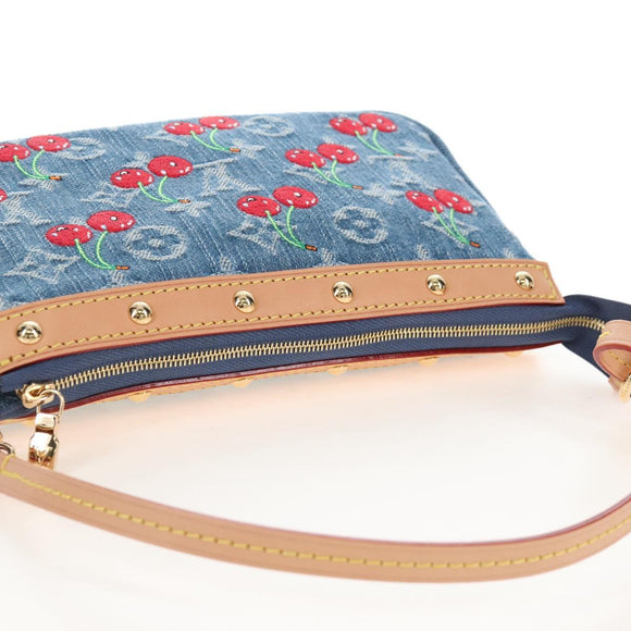 LOUIS VUITTON Denim Cherry Pochette Accessoires Pouch M13994 LV Auth 209017SM