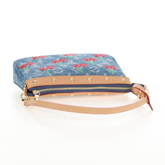 LOUIS VUITTON Denim Cherry Pochette Accessoires Pouch M13994 LV Auth 209017SM