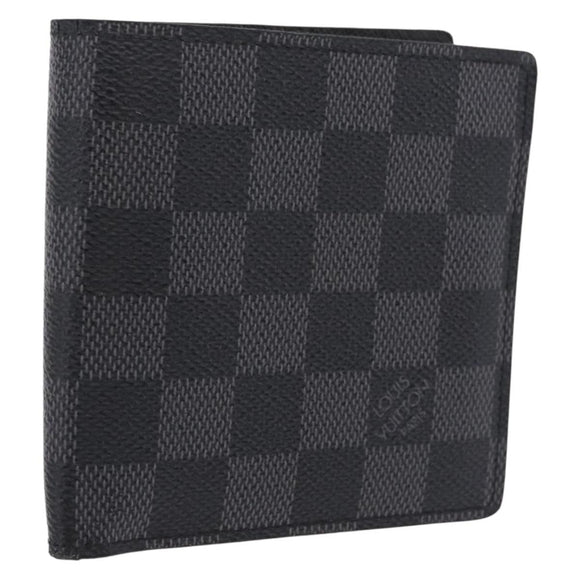 LOUIS VUITTON Damier Graphite PortefeuilleMarco Wallet N62664 LV Auth 209033