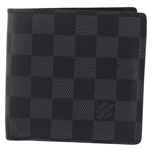 LOUIS VUITTON Damier Graphite PortefeuilleMarco Wallet N62664 LV Auth 209033