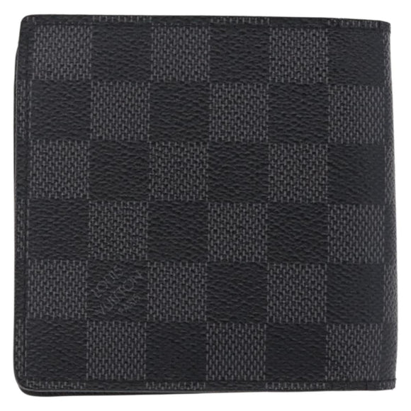LOUIS VUITTON Damier Graphite PortefeuilleMarco Wallet N62664 LV Auth 209033