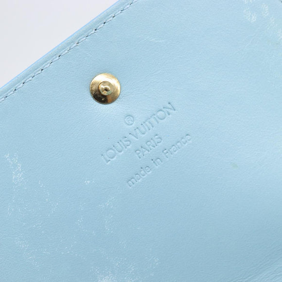 LOUIS VUITTON Monogram Vernis Walker Wallet Baby Blue M91073 LV Auth 209035