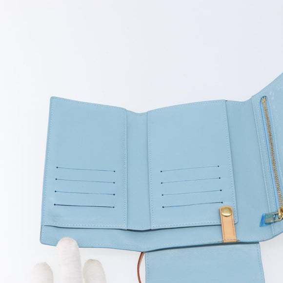 LOUIS VUITTON Monogram Vernis Walker Wallet Baby Blue M91073 LV Auth 209035