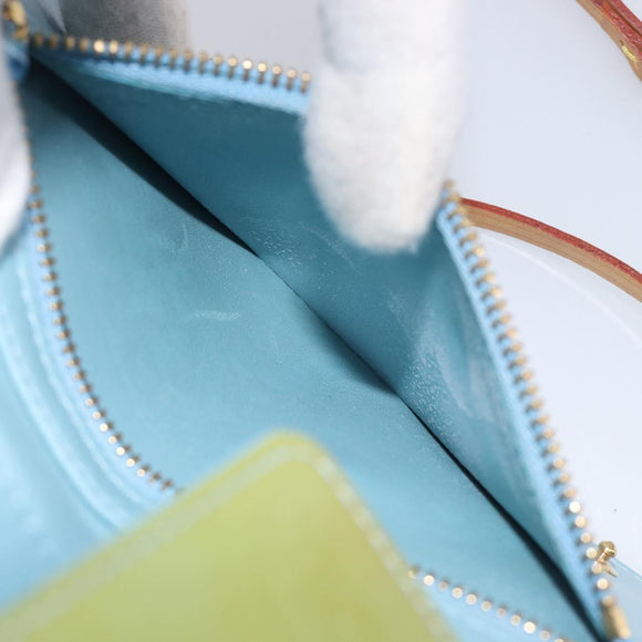 LOUIS VUITTON Monogram Vernis Walker Wallet Baby Blue M91073 LV Auth 209035