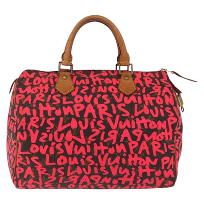 LOUIS VUITTON Monogram Graffiti Speedy 30 Hand Bag Pink M93704 LV Auth 209036SAM - 0