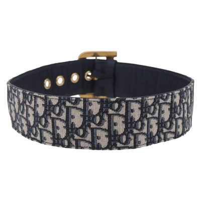 Christian Dior Trotter Canvas Oblique Belt 33.1"" Navy Gold Auth 209037V - 0