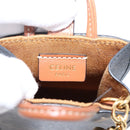 CELINE Macadam Canvas Triomphe Bag Charm PVC Brown Gold Auth 209038M-15