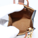CELINE Macadam Canvas Triomphe Bag Charm PVC Brown Gold Auth 209038M-16