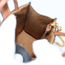 CELINE Macadam Canvas Triomphe Bag Charm PVC Brown Gold Auth 209038M-17
